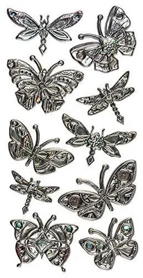 Stickervellen mit Schmetterlingsmotiven, 17,5 x 9 cm, selbstklebend