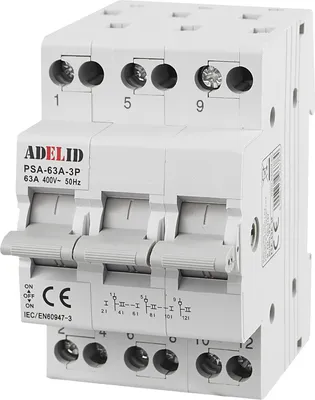 Produktbild von Wahlschalter-Umschalter 1-0-2 63A Reiheneinbau 3-polig