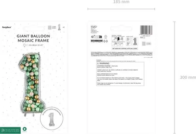 Immagine prodotto di Cornice numerica argentata per palloncini in lattice numero 1 - 1,26 m