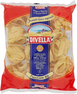 Produktbild von 12x Divella Pappardelle N. 100 Hartweizengrieß Pasta Italienische Nudeln 500g Packung + Italian Gourmet Polpa di Pomodoro 400g Dose