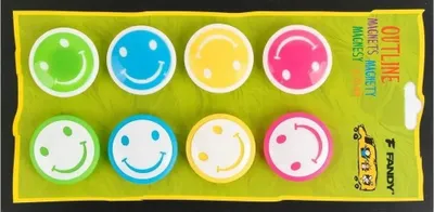 Image de Magnesy Outline smile, lot de 8 - Fandy
