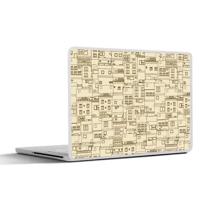 Produktbild von MuchoWow® Laptop Aufkleber Sticker Cover Muster - Haus - Skyline 30x22 cm - Laptop-Sticker