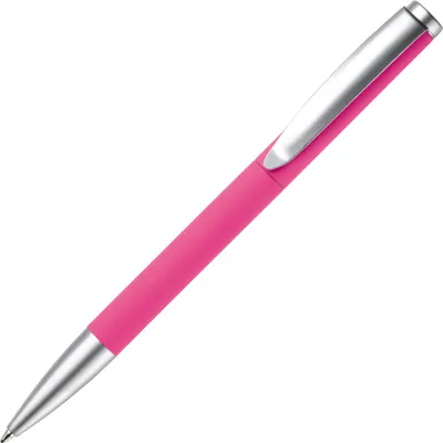 Produktbild von Dreh-Kugelschreiber / aus Metall / mit Soft Touch / Farbe: pink