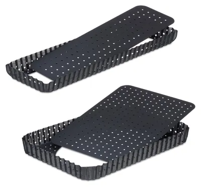 Produktbild von Quicheform Tortenform Backform - 2er Set - Anthrazit - Losboden - 31 x 21 cm und 35 x 11 cm