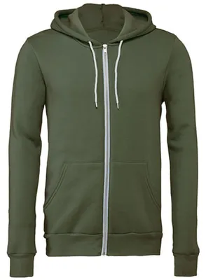 Produktbild von Canvas 3739 | Uni Zip-Up Poly-Baumwolle Fleece Hoodie - Farbe: Heather Navy - Größe: XXL