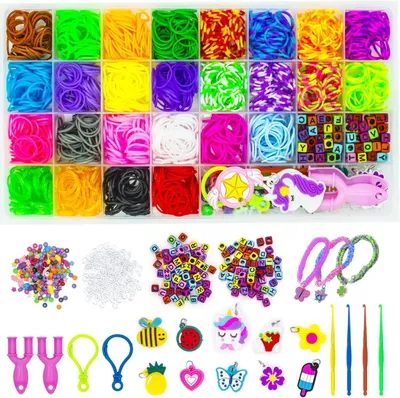 Produktbild von Loom Bands Starter Set 2000+, 26 Farben, Kreatives Basteln, Für Kinder, DIY Spielzeug