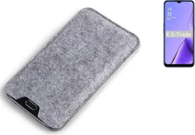 Produktbild von K-S-Trade Filz Handyhülle kompatibel mit Oppo A11x Schutzhülle Filztasche Filz Tasche Case Sleeve Handy Hülle Filzhülle grau