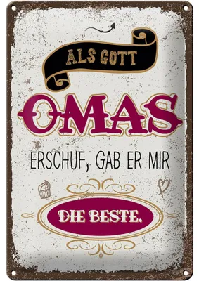 Produktbild von Blechschild  Gott gab mir die beste Oma, 30 x 20 cm, Blechschilder