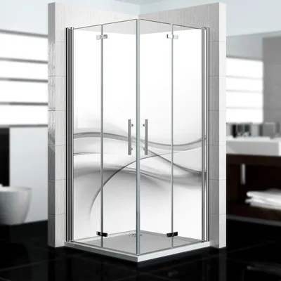 Produktbild von dedeco Eck-Duschrückwände Aluminium wasserfest Motiv: Abstrakt V3, 2 x 100x210x0,3cm, Fliesenersatz fugenlos Wandverkleidung Wandpaneele,  Germany