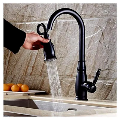 Produktbild von Waschbecken-Mischbatterie, Küchenarmatur, antikes Messing, Kalt- und Warmwasserhahn for die Küche