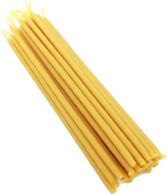 Produktbild von 133g (ca. 20 St.) Kerzen 100% Bienenwachs L: 22cm Handarbeit Griechenland 36320