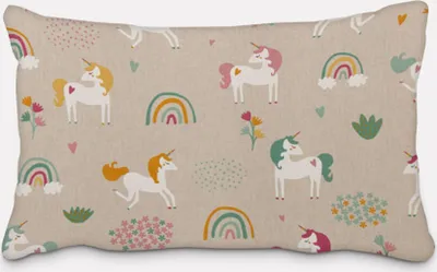 Produktbild von SCHÖNER LEBEN. Kissenhülle Einhörner Regenbogen natur bunt Größe 60x80cm (HxB) 60x80cm (HxB) Größe