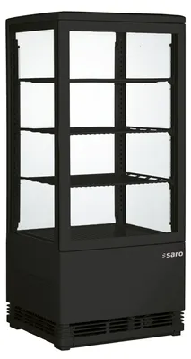 Productafbeelding van Saro, geventileerde koelmodus, koelvitrine, staand model, zwart, 0 - 12 °C, C, 1003 kWh