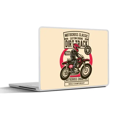 Produktbild von MuchoWow® Laptop Aufkleber Sticker Cover Motorrad - Vintage - Zeichnung 30x22 cm - Laptop-Sticker