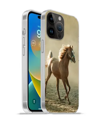 Produktbild von MuchoWow® Handyhülle Schutzhülle Hülle für Apple iPhone 14 Pro - Softcase Pferd - Sand - Nebel Silikon Softcase Handy Hülle - Umschlag