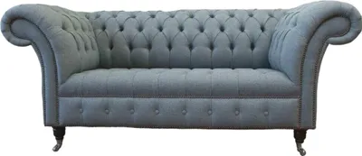 Produktbild von Chesterfield Büro Sitzmöbel Einrichtung Sofa Couch 2 Sitz Textil Grau
