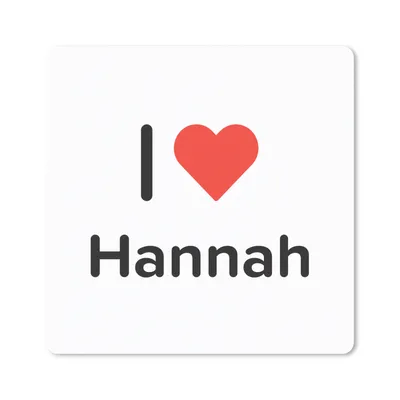 Produktbild von MuchoWow® Mauspad Mousepad Ich liebe - Hannah - Mädchen 20x20 cm - Mousepads - Maus Mat - Pad - Mausunterlage - Desk Mat - Bureauartikeln