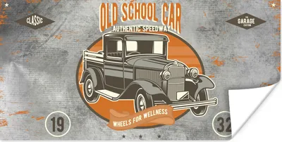 Produktbild von MuchoWow® Poster Mancave - Auto - Vintage - Poster 150x75 cm - ohne Rahmen