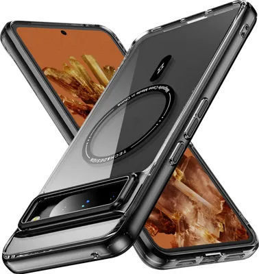 Obrázek produktu pro Magnetické průhledné pouzdro pro Google Pixel 8 Pro, kompatibilní s MagSafe, hybridní nárazuvzdorné ochranné pouzdro Černý