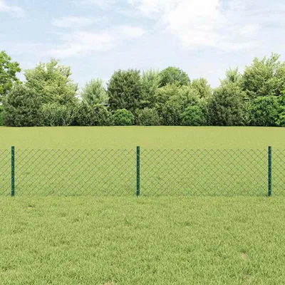 Obrázek produktu pro vidaXL Drátěný plot s 10 U-sloupky zelený 0,4x10 m ocelový