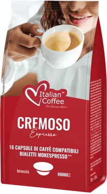 Obrázek produktu pro Italská káva CREMOSO, kapsle pro kávovar Bialetti Mokespresso - 16 kusů