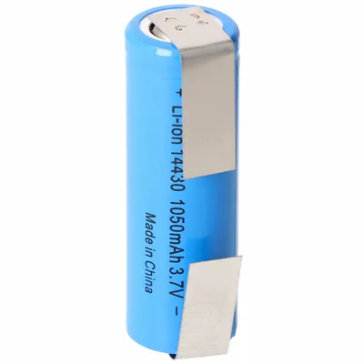 Zdjęcie produktu dla Akumulator litowo-jonowy 14430 z przylutowanymi zakładkami w kształcie litery U 1050mAh 3.6V - 3.7V ogniwo litowo-jonowe bez elektroniki ochronnej