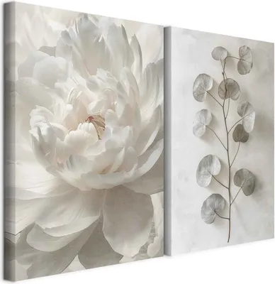 Immagine prodotto di murando - Immagine acustica XL Set Elegante Fiori Stampa d'arte su tela 80x60cm 2 pezzi ciascuno 40x60cm Collage 2er Art Pannelli murali Isolamento acustico Tela Immagini Decorazione - b-H-10207-b-a