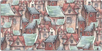 Produktbild von Schreibtischmatte Tischunterlage 90x45 cm Mauspad - Alte Stadt