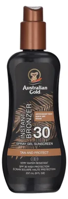 Produktbild von Australian Gold Instant Bronzer Spray Gel Sunscreen SPF30