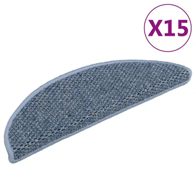 Zdjęcie produktu dla vidaXL Maty na schody samoprzylepne sizalowe 15 szt. 56x17x3cm Niebieskie