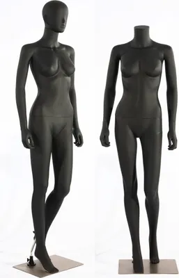 Produktbild von Eurotondisplay ženská figurína LF1-8 abstraktná čierna matne lakovaná tvarovaná nos a ústa elegantná ženská figurína okenná figurína