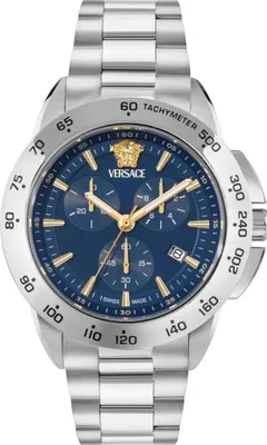 Produktbild von Versace VEKIA0425 V-Sport Chrono silber blau Edelstahl Herren Uhr NEU