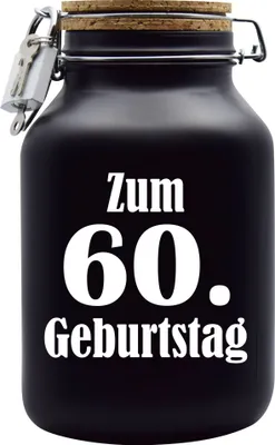 Produktbild von Spardose Geld Geschenk Ideen 60. Geburtstag Schwarz Größe XXL 3 Liter