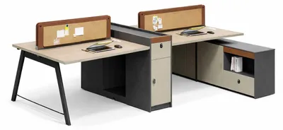 Image de Bureau moderne pour quatre personnes, avec espace de rangement. Bureau design