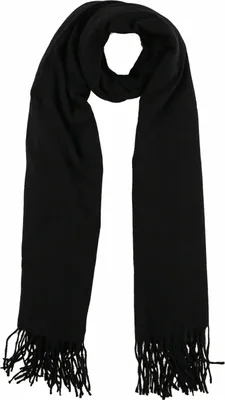 Produktbild von XXL Schal Damen Schultertuch Halstuch Stricktuch mit Fransen Schwarz