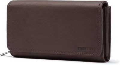Produktbild von Damen Geldbörse aus echtem Nappaleder, großes Leder Portemonnaie mit RFID Schutz, viele Kartenfächer, Münzfach mit Reißverschluss, Geschenkbox ideal!!