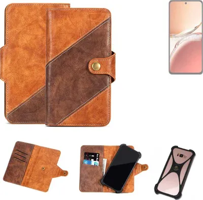 Produktbild von K-S-Trade Handyhülle Schutzhülle Bookstyle Case Wallet-Case kompatibel mit Oppo Reno12 F 5G Cover Klapphülle Kantenschutz Smartphone dunkelbraun