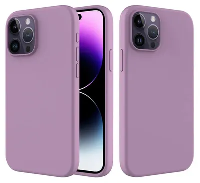 Produktbild von MobyDefend Hülle für iPhone 14 Pro - Matte Silikon Schutzhülle - Lila