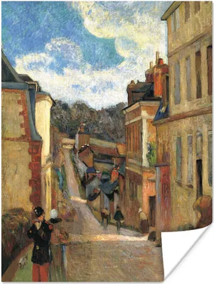 Produktbild von MuchoWow® Poster Rue Jouvenet in Rouen - Gemälde von Paul Gauguin 30x40 cm - Wandplakat - Poster Kinderzimmer