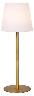 Image de TYON - Lampe de table rechargeable, pour intérieur et extérieur - Batterie intégrée - Finition or mat / laiton