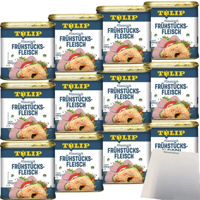 Produktbild von Tulip Klassisch Frühstücksfleisch VPE (12X340g Dose) + usy Block