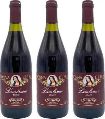 Produktbild von Lambrusco Donna Lisa 3x 0,75l Caldirola | Roter Perlwein aus Italien | +20ml Jassas Olivenöl