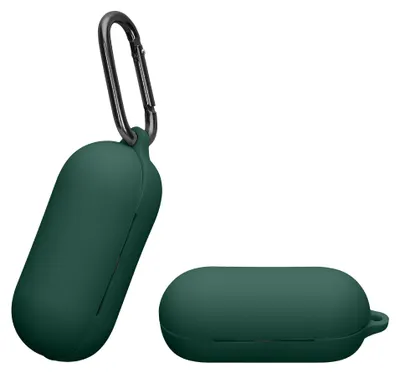Produktbild von kwmobile Schutzhülle für Sony WF-C700N Hülle - TPU Silikon Case für Kopfhörer Ladecase - stoßfestes Cover mit Karabiner - Dunkelgrün