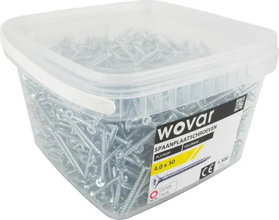 Produktbild von Vorteilseimer Spanplattenschrauben Verzinkt 4,0 x 50 mm Torx 20 Vollgewinde - 1500 Stück