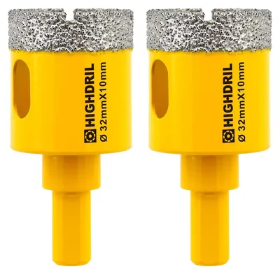 Imagen del producto de 2 brocas de diamante para perforación de núcleos, de 32 mm