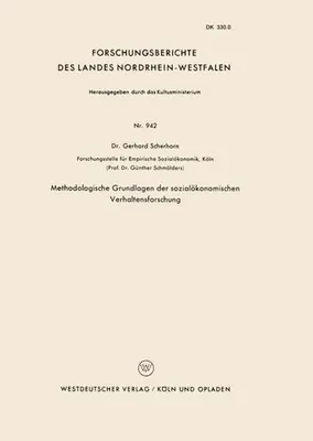 Obrázek produktu pro Methodologische Grundlagen der sozialökonomischen Verhaltensforschung
