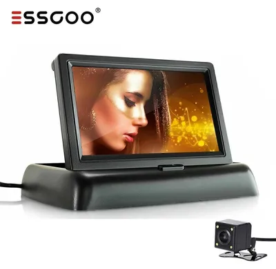 Zdjęcie produktu dla Kamera cofania z systemem wspomagania parkowania, wyposażona w 4-calowy monitor LCD i kamerę o kącie widzenia 170 stopni. Posiada funkcję noktowizji, jest wodoodporna i uniwersalna, przeznaczona do samochodów, ciężarówek, kamperów i minibusów o długości do 6 metrów