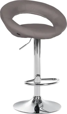 Produktbild von Barhocker MEKIM - Stoff Grau 52x47x77 cm Silber | Barstuhl Höhenverstellbar Mit Lehne Drehbar Tresenhocker Tresenstuhl Kneipenhocker Kneipenstuhl