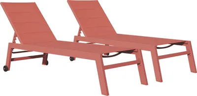 Produktbild von 2erSet Sonnenliegen BARBADOS aus Textilene Terracotta - Aluminium Terracotta
