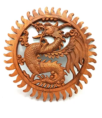 Image de Panneau en bois - Dragon 40 cm